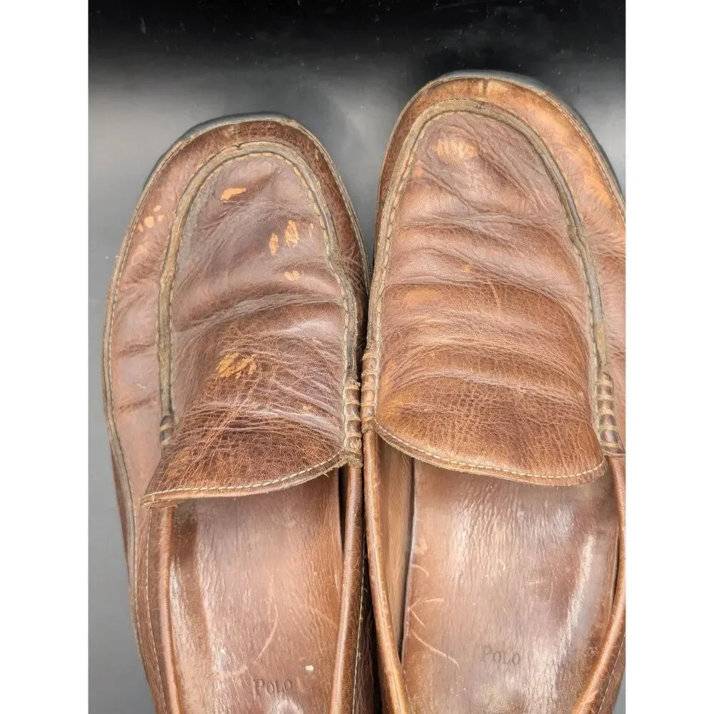 Polo Ralph Lauren Leather Driving Loafers Brown Men's Size 11D